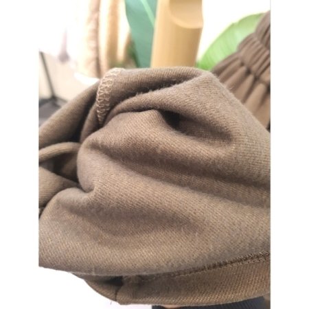 솔리드 세미 베기 밴딩 팬츠 브라운