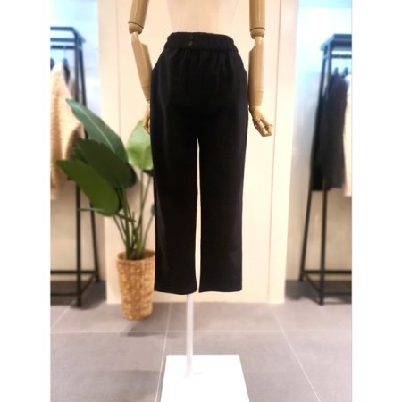 솔리드 세미 베기 밴딩 팬츠 브라운