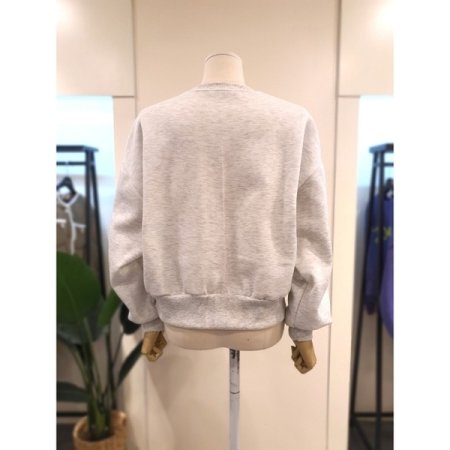 빈티지 프린팅 기모 맨투맨 오트밀