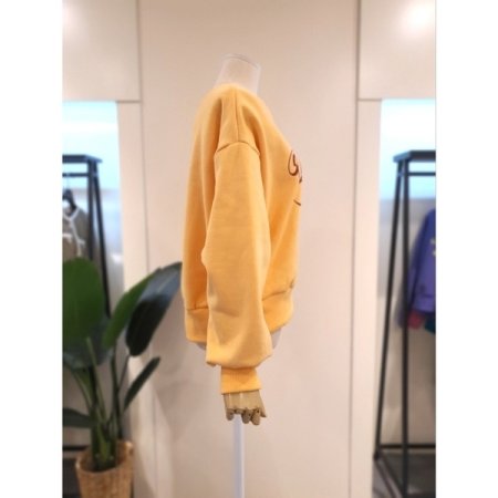 마리 라운드 기모 맨투맨 오렌지