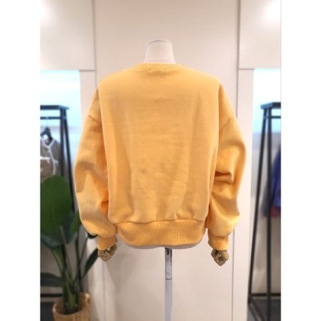 마리 라운드 기모 맨투맨 오렌지