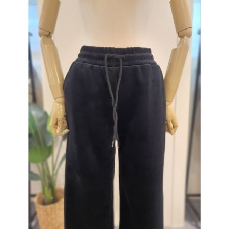 코듀 와이드 기모 밴딩 팬츠 블랙