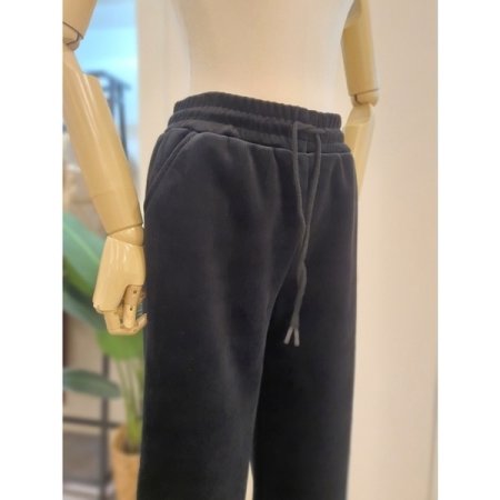 코듀 와이드 기모 밴딩 팬츠 블랙