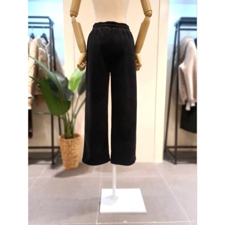 코듀 와이드 기모 밴딩 팬츠 블랙