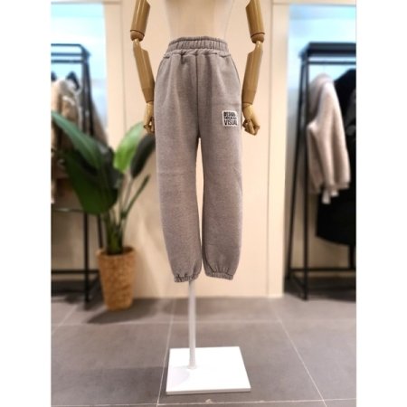 패치 밴딩 기모 조거 팬츠 그린