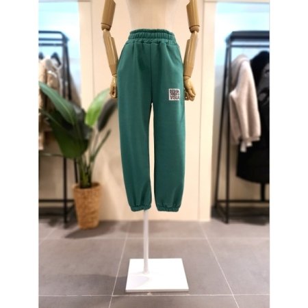 패치 밴딩 기모 조거 팬츠 그레이