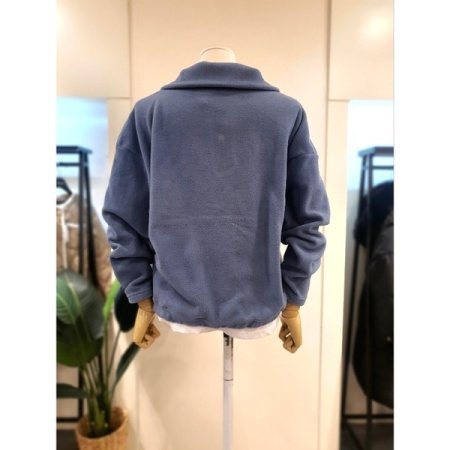 반집업 밑단 밴딩 기모 후리스 맨투맨