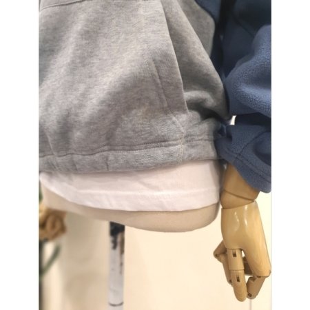 반집업 밑단 밴딩 기모 후리스 맨투맨