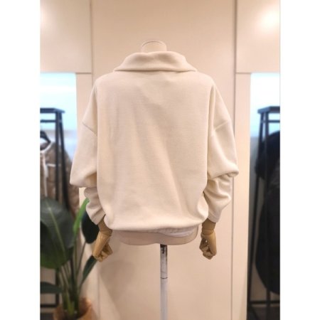 반집업 밑단 밴딩 기모 후리스 맨투맨