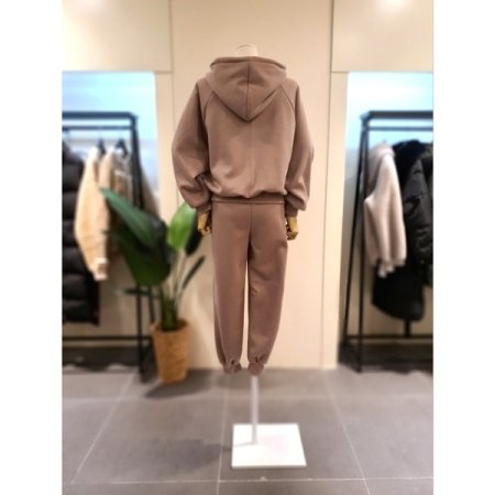 호프 기모 후드맨투맨 세트 베이지