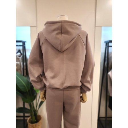 호프 기모 후드맨투맨 세트 베이지