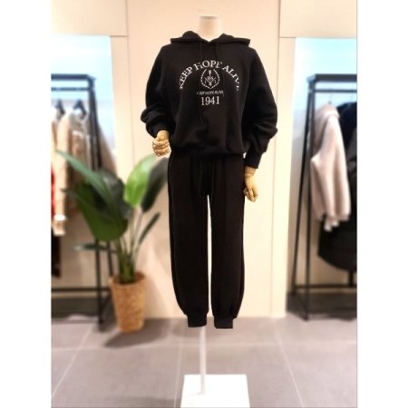 호프 기모 후드맨투맨 세트 베이지