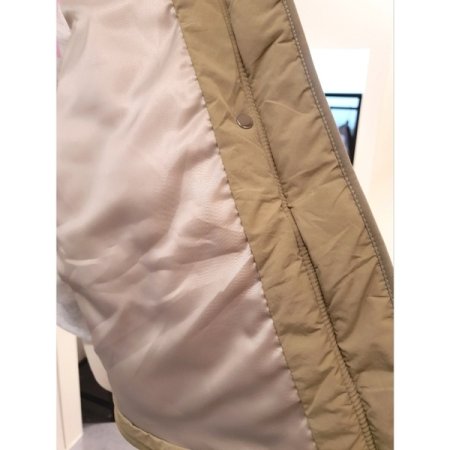 노카라 퀼팅 경량 패딩 점퍼 카키