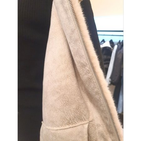 에코 스트링 후드 퍼 베스트 베이지