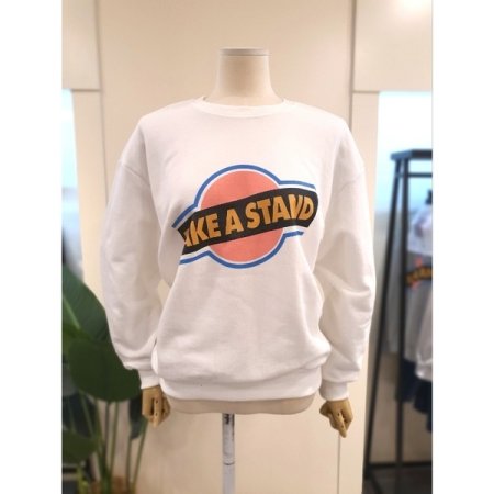 스탠드 라운드 맨투맨 아이보리