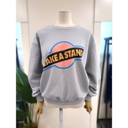 스탠드 라운드 맨투맨 아이보리