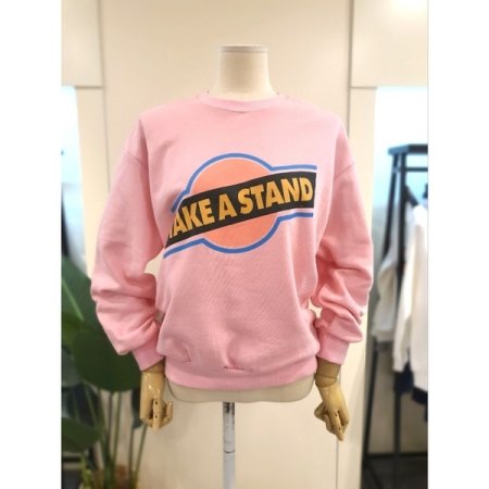 스탠드 라운드 맨투맨 아이보리