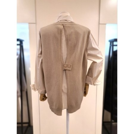 뒷트임 니트 베스트 블랙