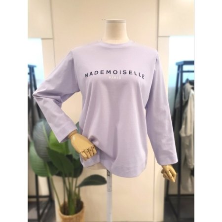 마드모아젤 라운드 긴팔 티셔츠 퍼플
