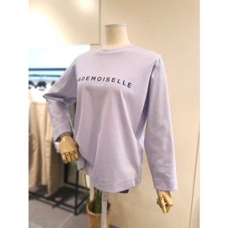 마드모아젤 라운드 긴팔 티셔츠 퍼플