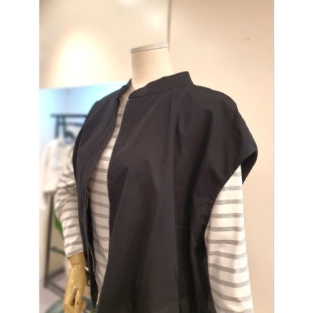 스트링 집업 노카라 베스트 블랙