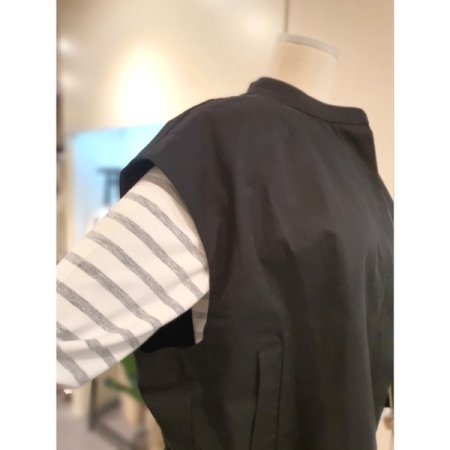 스트링 집업 노카라 베스트 블랙