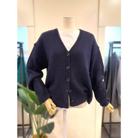 스프링 솔리드 버튼 가디건 아이보리