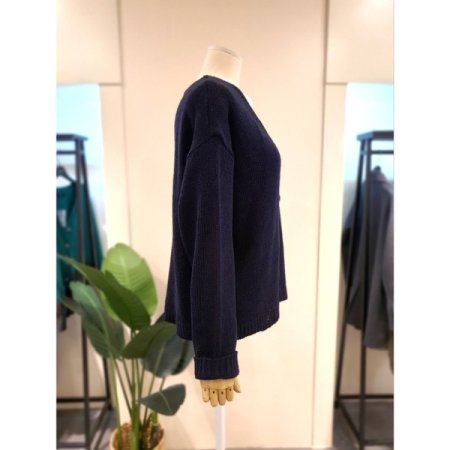 스프링 솔리드 버튼 가디건 네이비