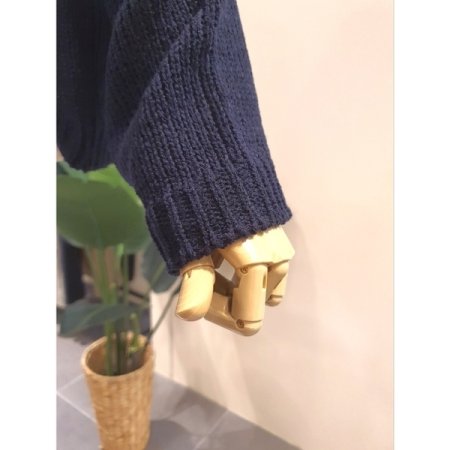 스프링 솔리드 버튼 가디건 네이비