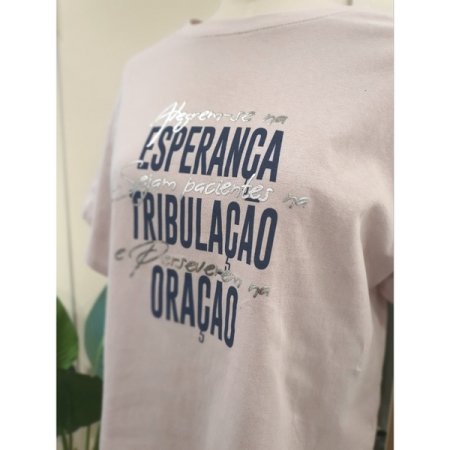 호일 배색 프린트 반팔 티셔츠 핑크