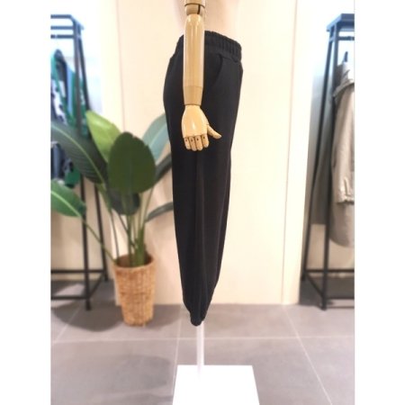 라벨 밴딩 조거 팬츠 블랙