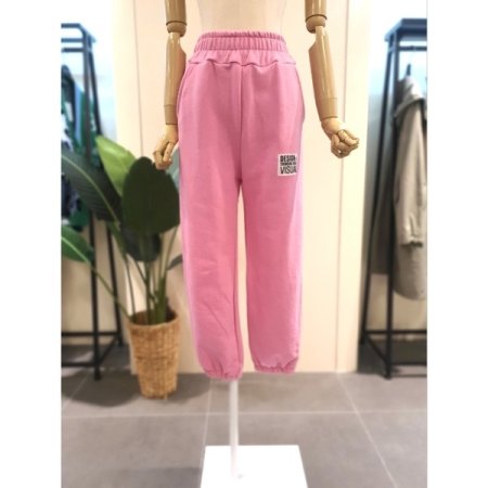 라벨 밴딩 조거 팬츠 블랙