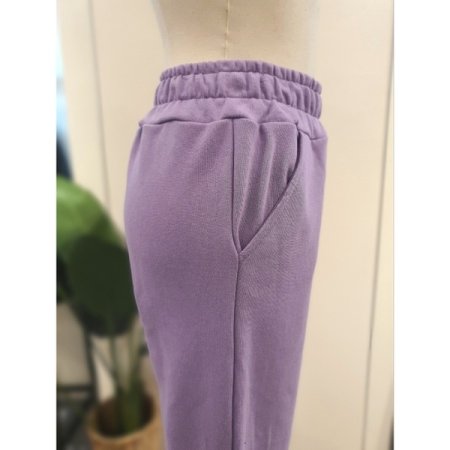 라벨 밴딩 조거 팬츠 퍼플