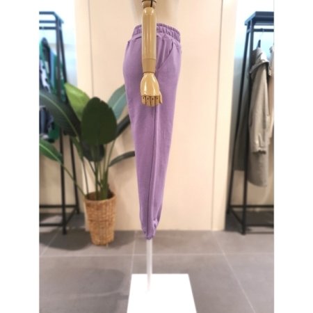 라벨 밴딩 조거 팬츠 퍼플