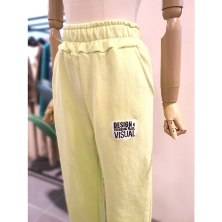 라벨 밴딩 조거 팬츠 라이트그린