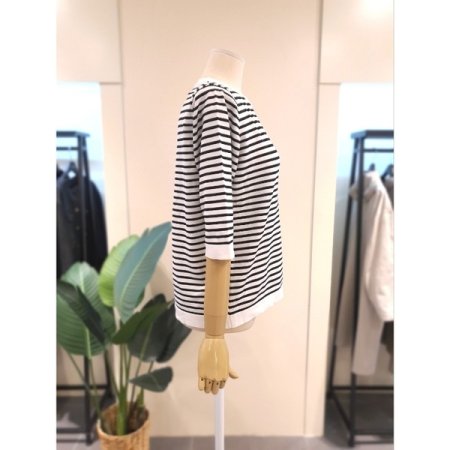 스마일 스트라이프 5부소매 니트 IV