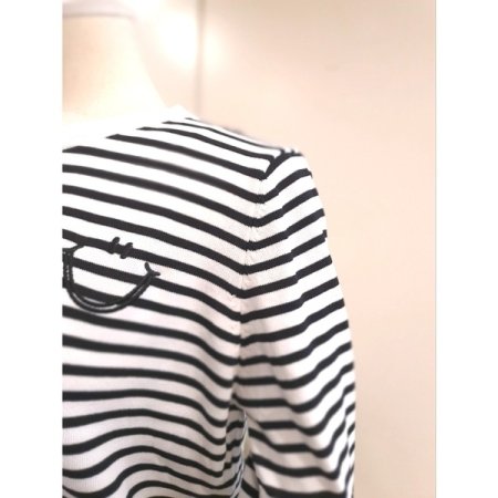 스마일 스트라이프 5부소매 니트 IV