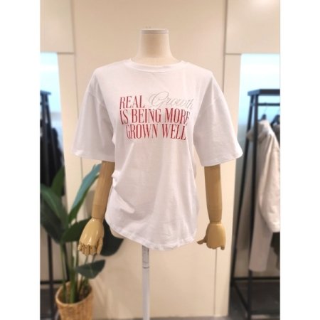 그로우 자수 프린트 반팔 티셔츠 아이