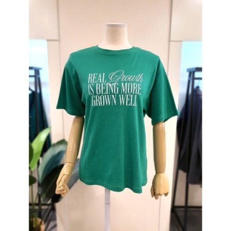 그로우 자수 프린트 반팔 티셔츠 블랙