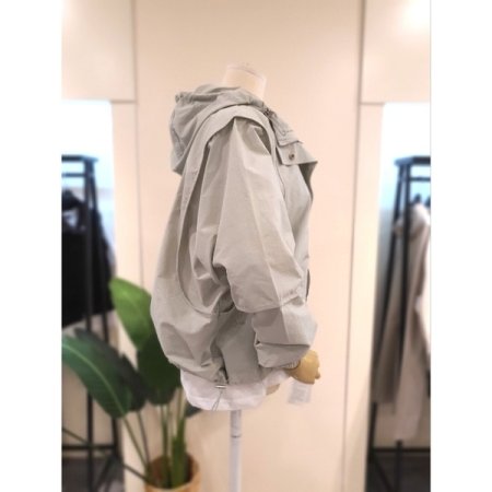 프롬 스트링 후드 홑겹 점퍼 민트