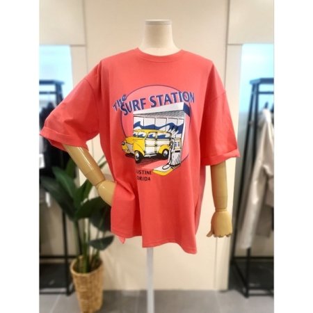 서프 롤업 루즈핏 반팔 티셔츠 LG