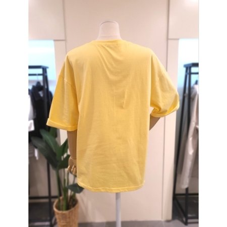 서프 롤업 루즈핏 반팔 티셔츠 옐로우