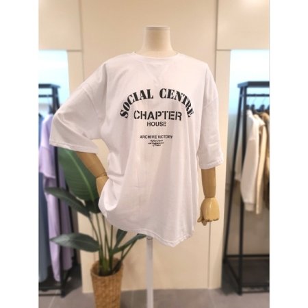 챕터 삼각 라운드넥 반팔 티셔츠 옐로