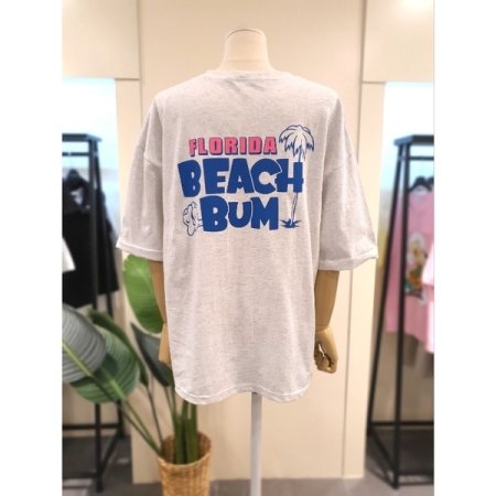 플로리다 비치 소매 롤업 티셔츠 LG