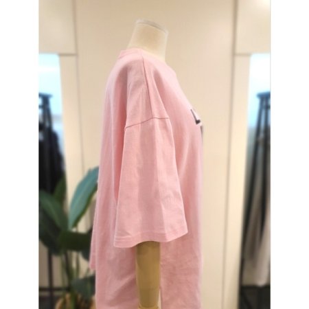 빈티지 프린팅 반팔 티셔츠 핑크