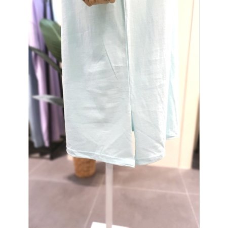 야자수 프린트 민소매 원피스 민트