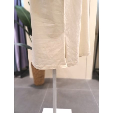 야자수 프린트 민소매 원피스 크림