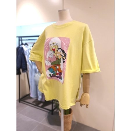 베스티 루즈핏 롤업 소매 티셔츠 YE