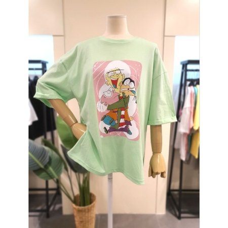 베스티 루즈핏 롤업 소매 티셔츠 YE