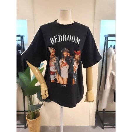 빈티지 프린팅 트랙 반팔 티셔츠 핑크